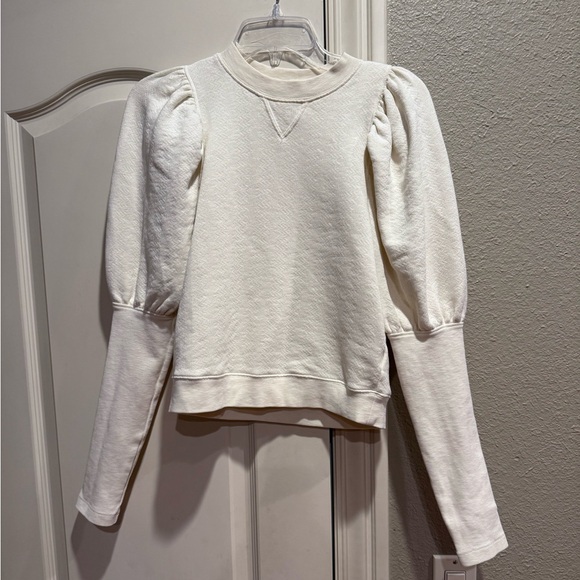 Ulla Johnson Philo Puff Sleeve Crewneck Pullover Sweater Top - Picture 3 of 4